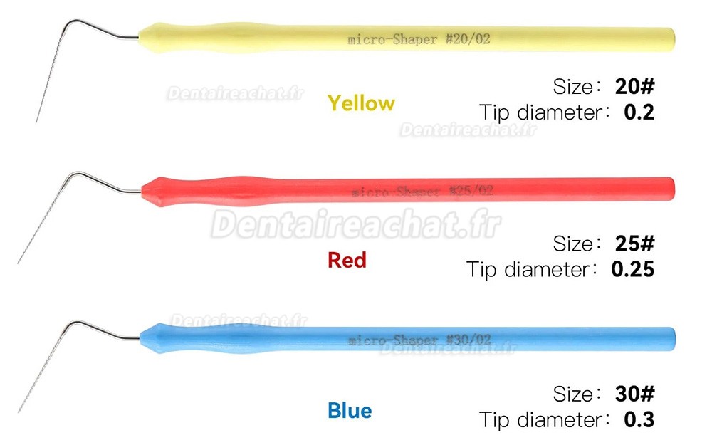 Limes endodontiques microscopiques dentaires 02 conicité #20 #25 #30